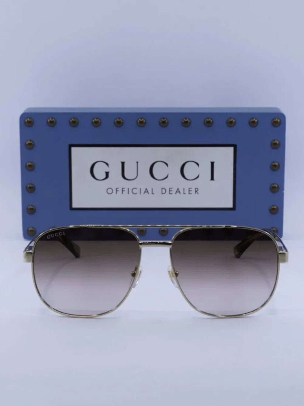 Gucci GG1223S 003 Square Sunglasses - Gold/Brown Gradient